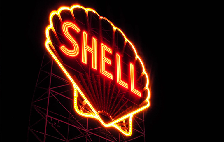 shell neon sign