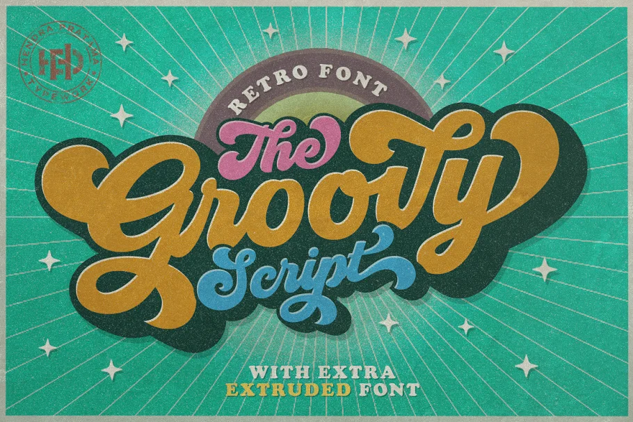 Groovy 1970s typography