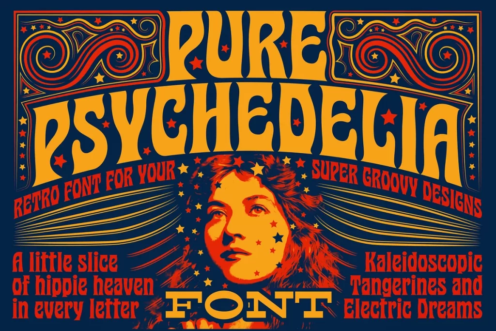 Pure Psychedelia hippe typeface