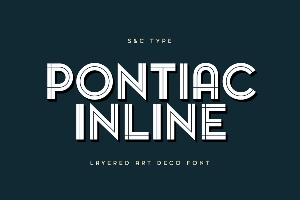pontiac inline layered font